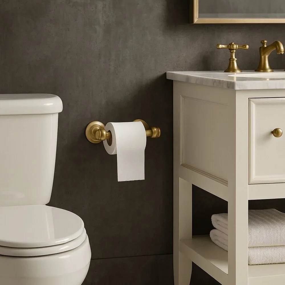 RH Lugarno Tissue Holder – Solid Brass, Burnished Finish